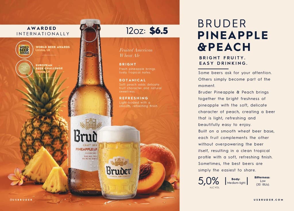 Pineapple & Peach — Fruited American Wheat Ale